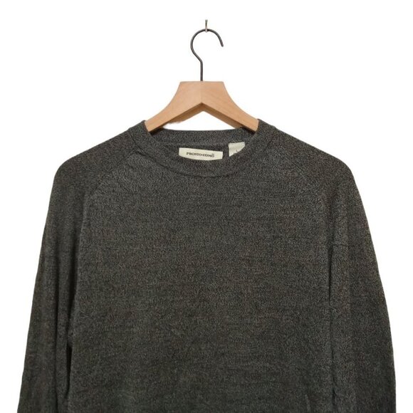 Pronto Uomo Heather Gray Silk Crew Neck Sweater Sz L - Picture 2 of 7